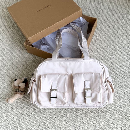 Plain Buckled Nylon Carryall Bag