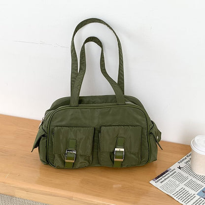 Plain Buckled Nylon Carryall Bag