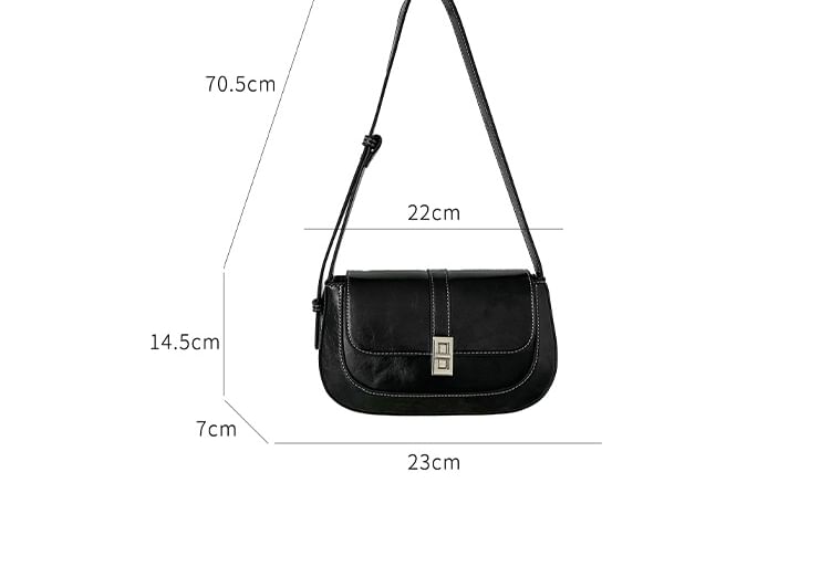 Faux Leather Flap Shoulder Bag