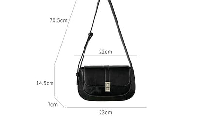 Faux Leather Flap Shoulder Bag