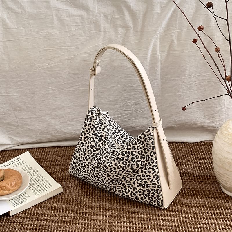 Leopard Print Faux Leather Crossbody Bag
