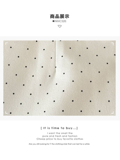 Lace-Hem Dotted Mini Skirt