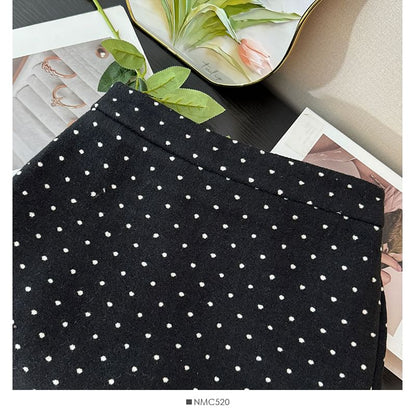 Ruffle-Hem Polka-Dot Mini Skirt