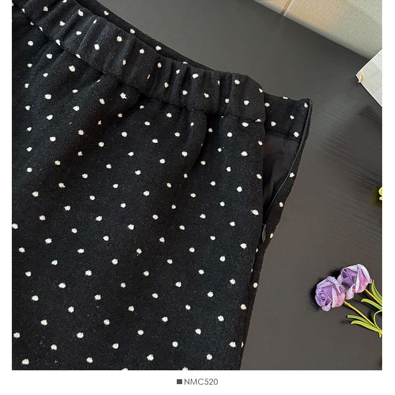 Ruffle-Hem Polka-Dot Mini Skirt