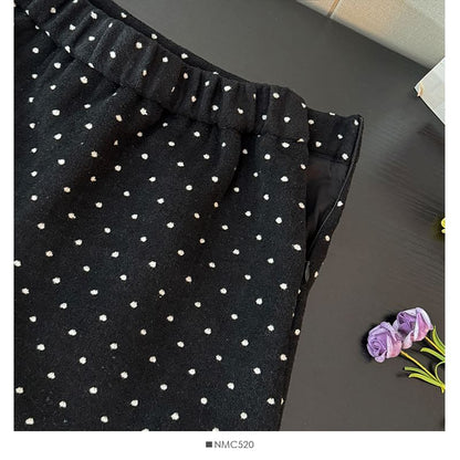 Ruffle-Hem Polka-Dot Mini Skirt