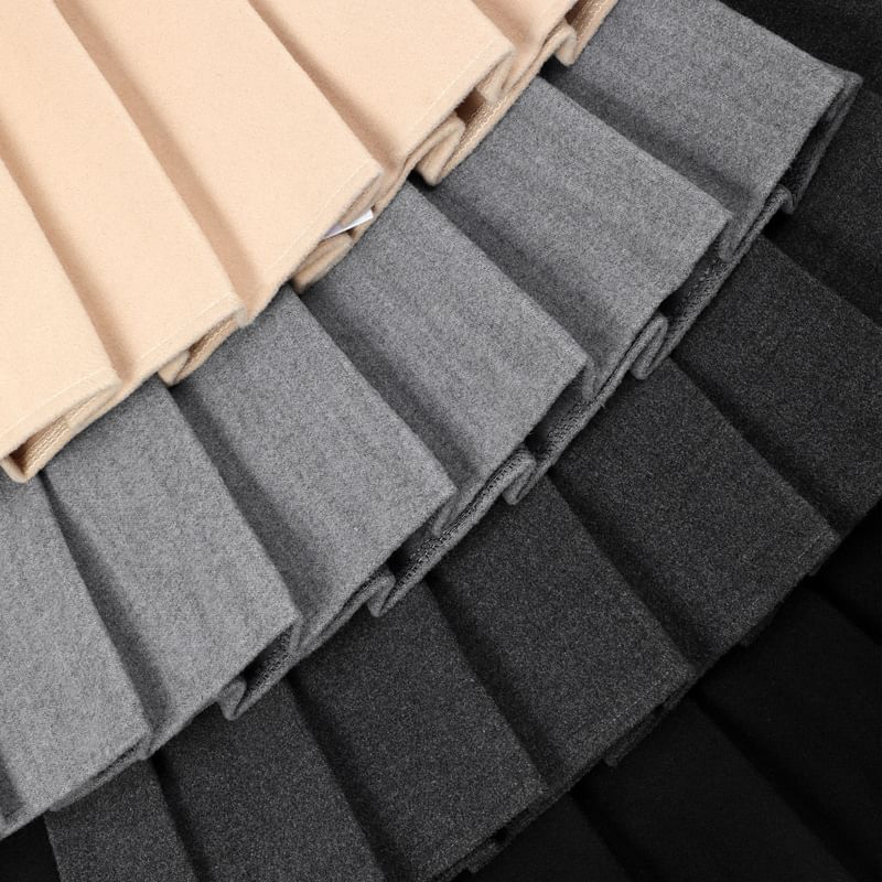 Elevated Waist Pleated Flared Mini Skirt