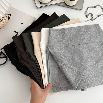High-Rise Solid Mini Flared Skirt