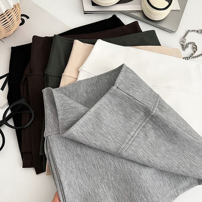 High-Rise Solid Mini Flared Skirt