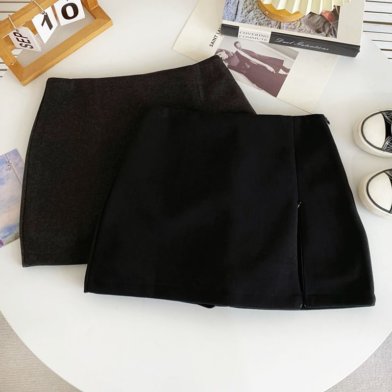 Low Waist Asymmetrical Flared Mini Skirt