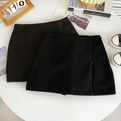 Low Waist Asymmetrical Flared Mini Skirt