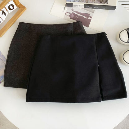 Low Waist Asymmetrical Flared Mini Skirt