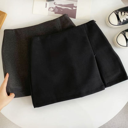 Low Waist Asymmetrical Flared Mini Skirt