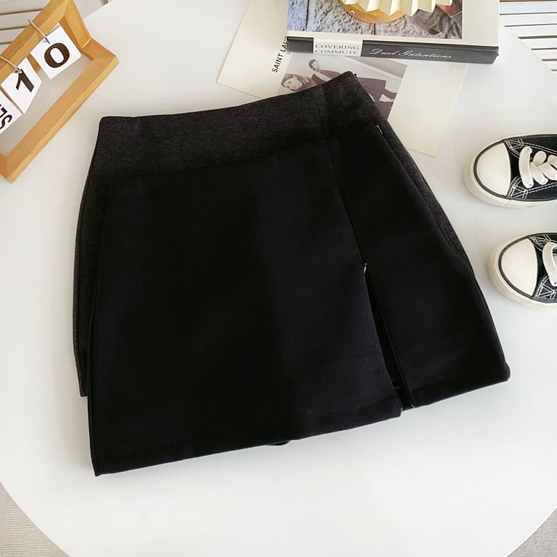 Low Waist Asymmetrical Flared Mini Skirt