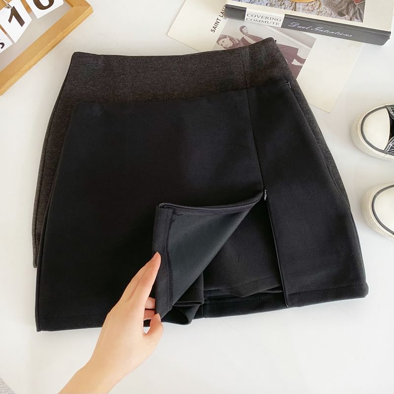 Low Waist Asymmetrical Flared Mini Skirt