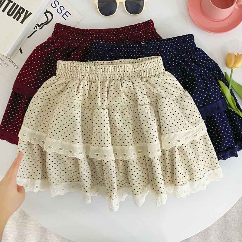 Low Waist Dotted Flared Mini Skirt
