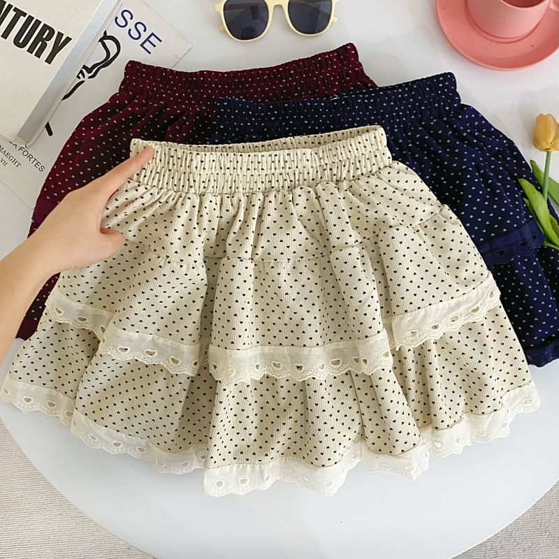 Low Waist Dotted Flared Mini Skirt