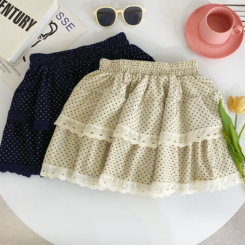 Low Waist Dotted Flared Mini Skirt