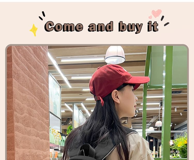 Lettering Applique Buckled Nylon Backpack / Bag Charm / Set