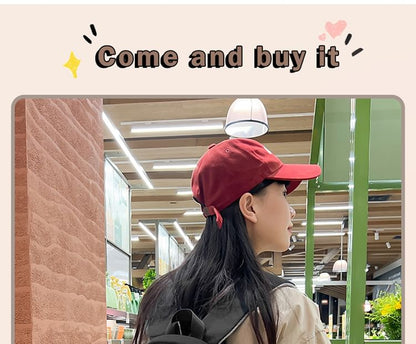 Lettering Applique Buckled Nylon Backpack / Bag Charm / Set