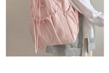Applique Drawstring Nylon Backpack