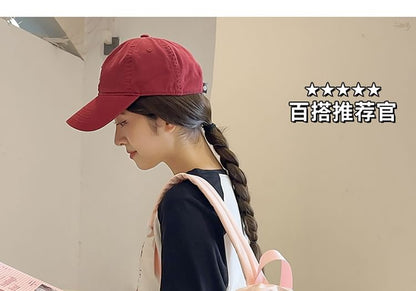 Plaid Nylon Backpack / Brooch / Set