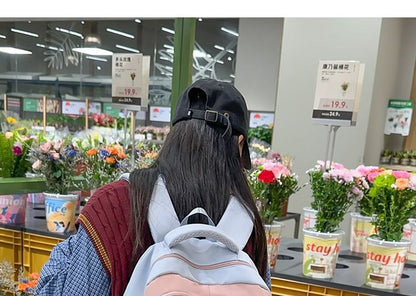 Cartoon Embroidered Nylon Backpack / Tote Bag