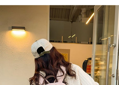 Lettering Applique Nylon Backpack / Bag Charm / Set