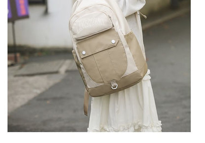 Lettering Nylon Backpack