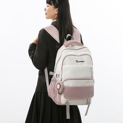Set: Lettering Buckled Nylon Backpack + Coin Purse