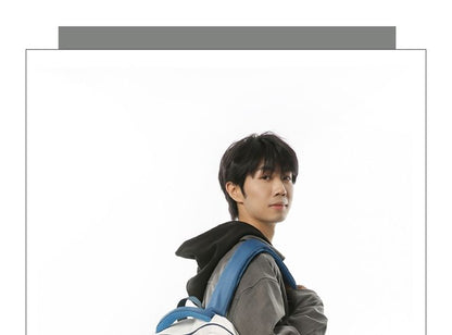 Set: Lettering Buckled Nylon Backpack + Coin Purse