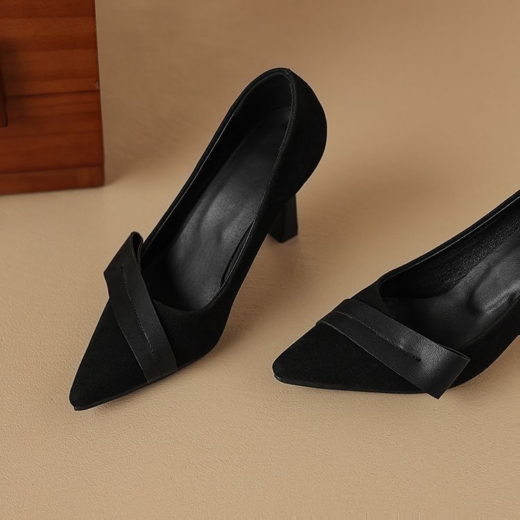 Pointed Toe Faux Suede Pumps