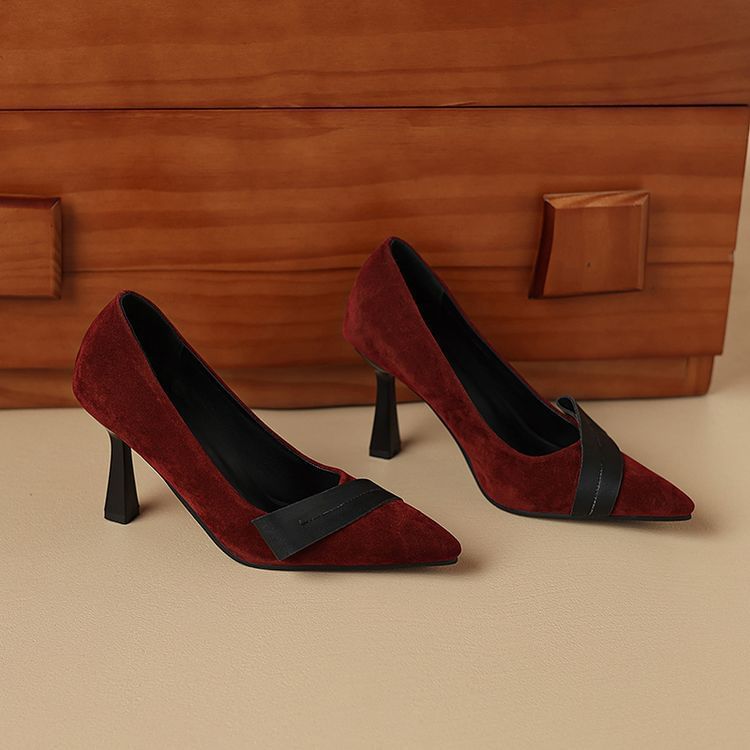 Pointed Toe Faux Suede Pumps