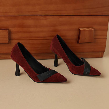 Pointed Toe Faux Suede Pumps