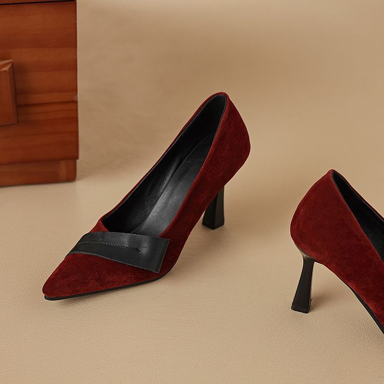 Pointed Toe Faux Suede Pumps