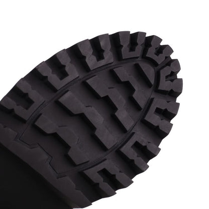 Platform Block Heel Mid Calf Boots