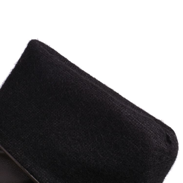 Platform Block Heel Mid Calf Boots