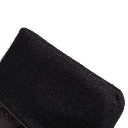 Platform Block Heel Mid Calf Boots