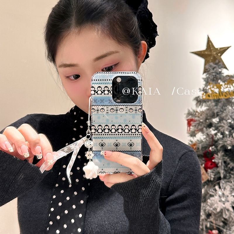 Set / Penguin Charm Phone Case