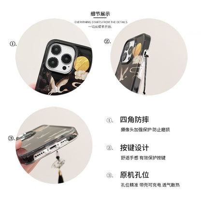 Crane Phone Case / Tassel Charm / Set