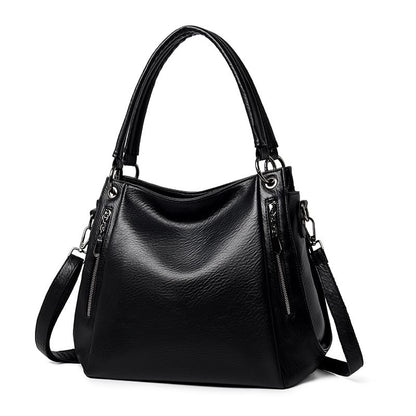 Genuine Leather Plain Shoulder Bag