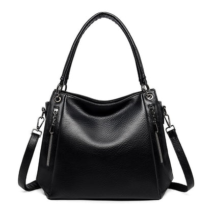 Genuine Leather Plain Shoulder Bag