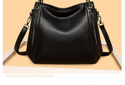 Genuine Leather Plain Shoulder Bag