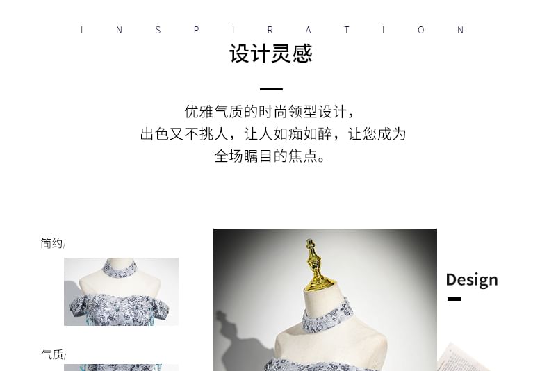 Sleeveless Off-Shoulder Floral Sequin Cutout A-Line Evening Gown