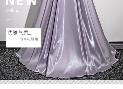 Off-Shoulder Evening Ruffle Gown Trim Plain A-Line