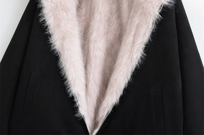 Reversible Hood Faux Fur Zip Jacket