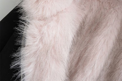 Reversible Hood Faux Fur Zip Jacket