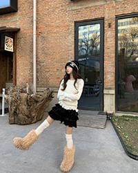 High Rise Plain Ruffle Tiered Mini A-Line Skirt