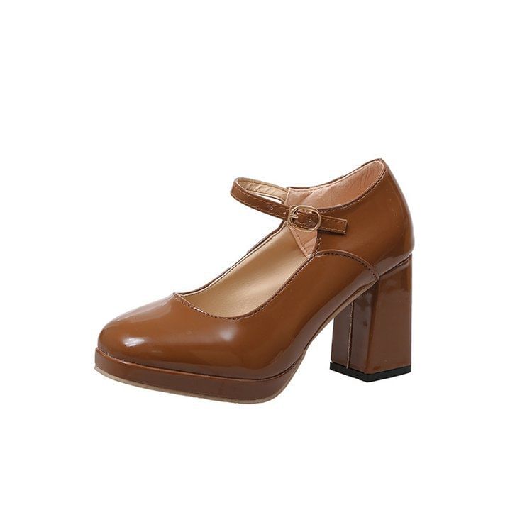 Mary Heel Chunky Platform Pumps Jane