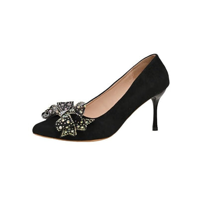 Pointed Bow Stiletto Pumps