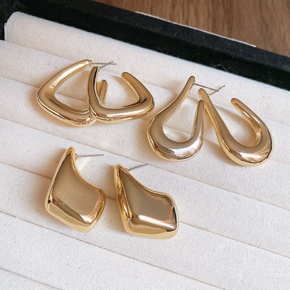 Geometric Alloy Hoop Earring